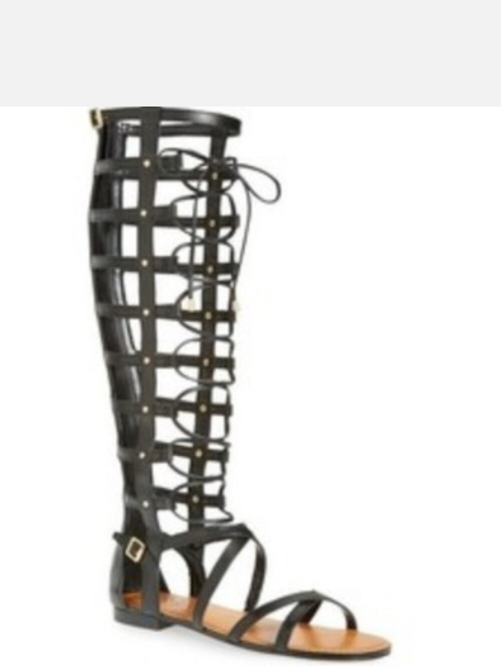Vince Camuto Black Lace-Up Gladiator Knee-High Sandals